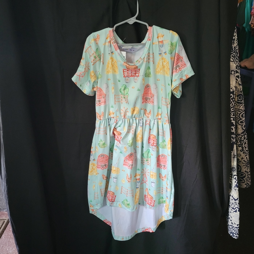 14/16 Sparkledots farm high lo dress